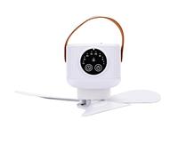 Rechargeable Portable Ceiling Fan with Adjustable Light 3 Blades for Outdoor Use and Recreational Activities