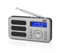Rechargeable Portable Dab/dab+/fm Radio - Dual Alarm Clock - Rds, Drc, Prune & Aux Output - August Mb225S