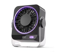Rechargeable Portable Desk Fan, 199-Speed Control 5000MAh for battery, Quiet 35DB Motor LED Screen 120° Adjustable Head, Cooling For Home Office Bedroom(gray)