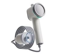 Rechargeable Portable Electric Shower, 3 m Hose Camping Shower Head | Rechargeable portable electric camping shower with 3м hose, booster pump, and suction mount for travel, RVs, and outdoor bath