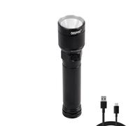 Rechargeable Portable Flashlight 500 Lumens, 200M Distance Range Waterproof IPX5 Geepas Black One Size