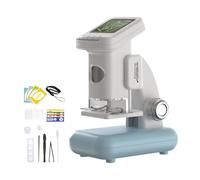 Rechargeable Portable Kids Microscope With LCD Screen Memory Card Slot Adjustable Stand For Indoor Outdoor Exploration Double Mode Digital Microscope
