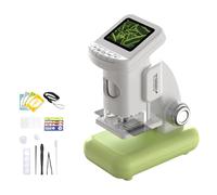 Rechargeable Portable Kids Microscope With LCD Screen Memory Card Slot Adjustable Stand For Indoor Outdoor Exploration Double Mode Digital Microscope