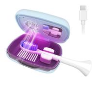 Rechargeable Portable Toothbrush Sanitizer Case with Holder, Cleaner Box Fan and Dryer