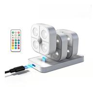 Rechargeable Puck Lights - Motion Sensor LED Under Cabinet Lighting, Wireless Closet Lights, USB-C Fast Charging, Magnetic 3-Mode Night Light, Warm & Cool White | for Kitchen & Hallway