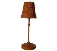 Rechargeable Rattan Desk Lamp, Woven Wicker Table Lamp Cordless with Touch Control, Portable 3-Way Dimming Battery Lamp for Farmhouse, Coastal, Outdoor Boho Decor (Brown)