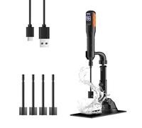 Rechargeable Resin Mixer with Stand | 3 Speeds Control | Timed Stop Function | 4 Electric Stirrer Paddles for Epoxy Resin, Silicone, Paint Mixing, Soap Making, Resin Tools, DIY Crafts (Black)