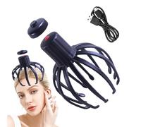 Rechargeable Scalp Scruncher - 140g Octopus Head Massager, PVC 12 Finger Electric Relaxation Device, Lightweight 12.8x12.8x18.5cm Shape, Multi Speed Control | Effective Octopus Head Scraper