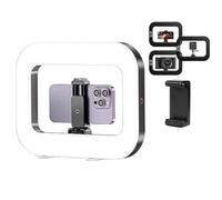 Rechargeable Selfie Portable Ring Light-Adjustable Bicolor Fill Light, 4000mah Battery Phone Video Stabilizer, Selfie Ring Light with 3 Light Modes, for Video Photography Live Streaming (A)