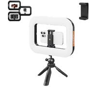 Rechargeable Selfie Portable Ring Light - Adjustable Bicolor Fill Light, Handheld Beauty Fill Light, Battery Phone Video Stabilizer for iPhone (8000mAh (B)) With Bluetooth