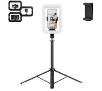 Rechargeable Selfie Portable Ring Light - Adjustable Bicolor Fill Light, Handheld Beauty Fill Light, Battery Phone Video Stabilizer for iPhone (8000mAh (C)) With Bluetooth