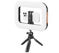 Rechargeable Selfie Portable Ring Light - Adjustable Bicolor Fill Light, Rechargeable Ring Light, Phone Video Stabilizer for iPhone, Cordless Square Design, Restore The Real Effect (B)