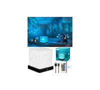 Rechargeable Shower Light Cube, 16 Color Ocean Wave Projector Light Battery Operated, Waterproof Shower Lamp with Remote, Bathtub Lights for Relaxing Spa, Water Ripple Cube for Kids Room, Ocean Gifts