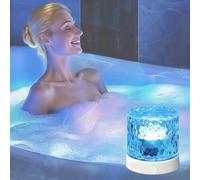 Rechargeable Shower Lights for Inside Shower-Ocean Wave Projector Light for Bathroom Bath Tub-Cordless LED Bathroom Lights 3D Water Ripple Light Battery Operated Shower Lamp for Bathtub Relaxing Spa