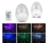 Rechargeable Shower Lights with Bluetooth Speaker and White Noise, 16-Color RGB Waterproof Shower Lamp, Ocean Wave Projector Light with Remote Control, for Bathroom Bedroom (B:Starry Sky Projection)