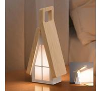 Rechargeable Small Cordless Table Lamp, 2-in-1 Foldable House Design with 3 Color Modes & Dimmable Brightness, Touch Control Bedside Lamp for Bedroom Study Reading, Christmas Gift for Kids & Women