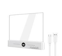 Rechargeable Smart LED Book Light with 3 Color Modes, Stepless Dimming & Timer, 1200mAh Eye Protection Reading Lamp for Students, Portable Flat Panel Night Light(white‘’)