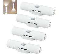 Rechargeable Smart LED Motion Sensor Ambient Light, Rechargeable Motion Sensor Wall Lights for Bedrooms, Hallways, Staircases, Wireless & Easy to Install (3 Colors,4 pcs)