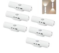 Rechargeable Smart LED Motion Sensor Ambient Light, Rechargeable Motion Sensor Wall Lights for Bedrooms, Hallways, Staircases, Wireless & Easy to Install (3 Colors,6 pcs)