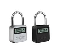 Rechargeable Smart Padlock with LCD Display and Backlight, 500-Hour Standby & 99H59M Timer Function, Alloy Body for Security and Habit Management