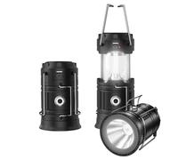 Rechargeable Solar Camping Lantern with USB Charger - Collapsible 2-in-1 LED Lantern & Flashlight - Ideal for Emergency, Hiking, Outdoor Adventures
