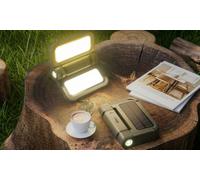 Rechargeable Solar Camping Light with Magnetic Base: Military Green