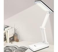 Rechargeable Solar Desk Lamp, Solar/USB Desk Lamp Bedside Reading Light with 8LED Rechargeable Portable Flexible Gooseneck Mini Solar Reading Lamp for Reading Working Studying (White)