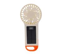 Rechargeable Solar Powered Handheld Fan with LED Light and Digital Display for Home and Office Use
