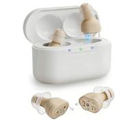 Rechargeable Sound Device for Seniors & Adults, Invisible Audio Device with Noise Reduction, Auto On/Off, In-Ear Design, Comfortable Discreet Fit for Clear Daily Conversations (Apricot)