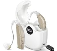 Rechargeable Sound Enhancer Device for Seniors & Adults, Rechargeable Digital Sound Device with Volume Control, HD Digital Display, Hear Clear Sound (White)