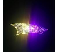 Rechargeable Spoke Light Compatible with Bicycle Wheels Using USB Charging and Auto-Darkness Activation Logic (Yellow Pink)