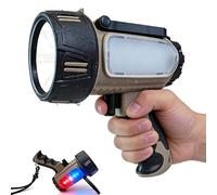 Rechargeable Spotlight 1650LM and 900m Beam,13000mAh Powerful Torch LED Super Bright, Handheld Flood Searchlight with Adjustable Stand, IP67 Waterproof Large Flashlight for Hunting/Camping/Emergency