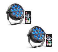 Rechargeable Stage Par Light 50W RGB 12LED with Remote & DMX512, Sound Activated Disco DJ Light for Parties, Weddings, Clubs & Events, Pack of 4