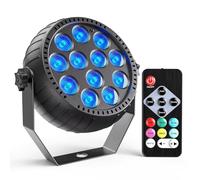 Rechargeable Stage Par Light 50W RGB 12LED with Remote & DMX512, Sound Activated Disco DJ Light for Parties, Weddings, Clubs & Events, Pack of 4