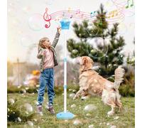 Rechargeable Standing Bubble Machine,47inch Adjustable Outdoor Bubble Machine with Lights and Music,Automatic Electric Bubble Torch Garden Lamp,Light up Lantern Bubble Machine for Parties Wedding