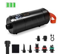 Rechargeable SUP Pump Cordless Paddle Board Pump, 12 PSI Smart Electric Air Pump with 7 Nozzles & Auto-Off, Portable Mini High Pressure Inflator for Kayak, Inflatable Boat, Tent, Pool Toys