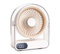Rechargeable Table Fan, USB Rechargeable, Five Speed, Adjustable to 90 Degrees, Personal Silent Fan | for Bedside Table Kitchen Bedroom Living Room Office Study Dormitory