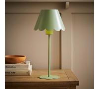 Rechargeable Table Lamp Scallop Shade Living Room Bedside Potable Pastel Light