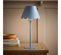 Rechargeable Table Lamp Scallop Shade Living Room Bedside Potable Pastel Light