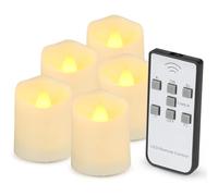 Rechargeable Tea Lights Flickering Flameless Candles with Remote, LED Votive 2/4/6/8 Hours Timer Ivory Votive for Halloween Lantern Pool Mantle Weddings Party Home Christmas Decorative