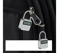 Rechargeable Timer Padlock with LCD Display & Backlight, 500-Hour Standby, Alloy Body, for Travel, Home, or Gym Use - Silver/Black(Silver)