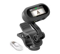 Rechargeable Tuner, Electric Guitar Tuner, ClipOn Instrument Adjuster, Auto-On/Off Function, 360-Degree Rotation Design, 4.1x2.7x8cm, For Home Acoustic Live Musicians Stage Bass Music Lessons