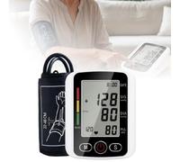 Rechargeable Upper Arm Blood Pressure Monitor for Home Use, Automatic Digital BP Machine with Large LED Display, Voice Broadcast, Heart Rate Detection, Memory Records & Adjustable Cuff (22-48 cm)