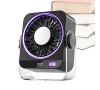 Rechargeable USB Cooling Fan - LED Digital Display Semiconductor Technology, 5 Speed Rotating Wall Mount, Quiet Desktop Personal Air Cooler, Mini A