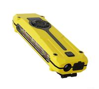 Rechargeable UV Flat Flashlight, Triple-Light Stainless Steel Torch with High Lumens, Ultra-Thin Portable LED Light for Outdoor Work, Home Emergencies and, Black(Yellow)