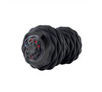 Rechargeable Vibrating Massage Ball, 4 Speeds & 2400mAh Rechargeable - ABS/Silicone 3-Section Roller for Back, Neck, Feet, Portable 17x10cm (Black-A)