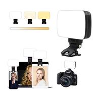 Rechargeable Video Conference Lighting Kit w 1 Cold Shoe, Webcam Lighting w 3 Light Modes and Stepless/10 Levels Dimming, Zoom Meeting Call Lighting for Camera, Computer Live Streaming Remote Working