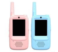 Rechargeable Video for walkie Talkie for Kids, HD Camera Voice Changer Fun Wireless Electronic Toy(Blue+Pink)