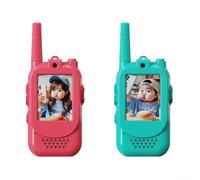 Rechargeable Video Talkies for Kids, 2-Way Communication with HD Camera & 2.0" Screen, Long-Range 150-500m Wireless Intercom, Voice Effects, Type-C(Red Green)