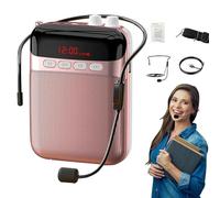 Rechargeable Voice Amplifier - Portable Sound Booster for Teachers | Compact Microphone Speaker with Adjustable Strap, Long Battery Life Voice Enhancer Singing Coaching, 11.5 x 8.2 x 4 cm Black Rose